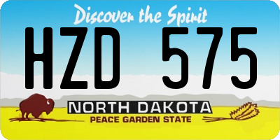 ND license plate HZD575