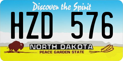 ND license plate HZD576