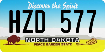 ND license plate HZD577