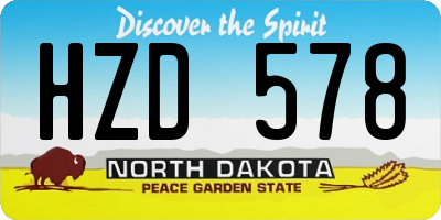 ND license plate HZD578