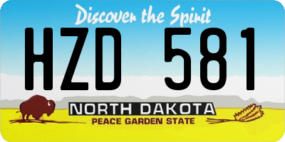 ND license plate HZD581