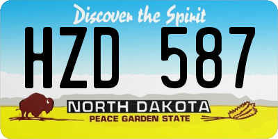 ND license plate HZD587