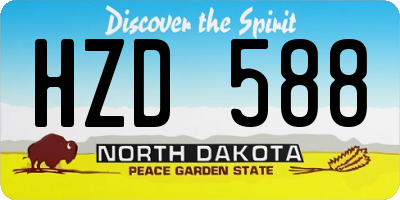 ND license plate HZD588