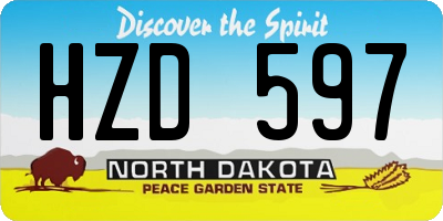 ND license plate HZD597