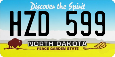ND license plate HZD599