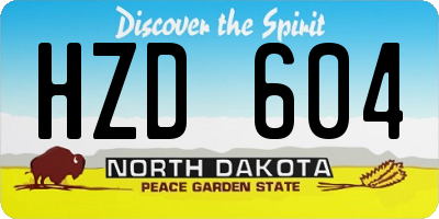 ND license plate HZD604
