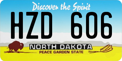 ND license plate HZD606