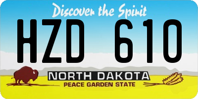 ND license plate HZD610