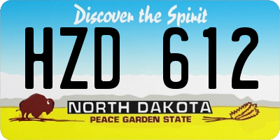 ND license plate HZD612