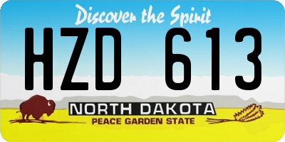 ND license plate HZD613