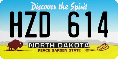 ND license plate HZD614