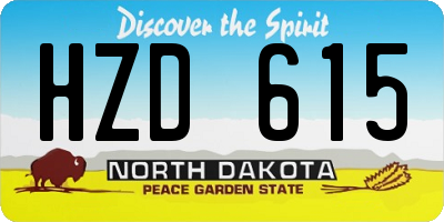 ND license plate HZD615