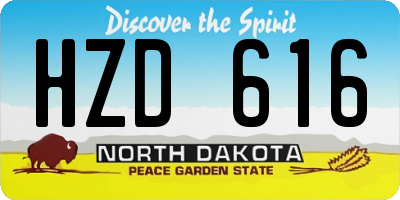 ND license plate HZD616