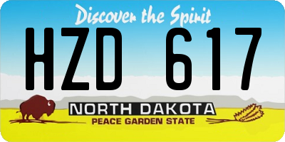 ND license plate HZD617