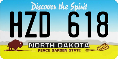 ND license plate HZD618
