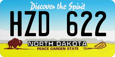 ND license plate HZD622