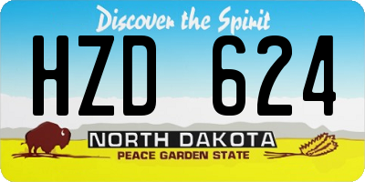ND license plate HZD624