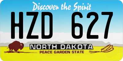 ND license plate HZD627