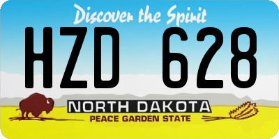 ND license plate HZD628