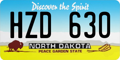 ND license plate HZD630