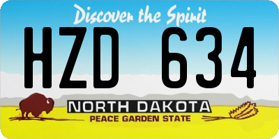 ND license plate HZD634