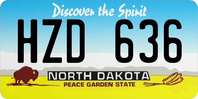 ND license plate HZD636