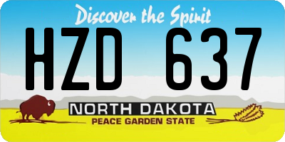 ND license plate HZD637