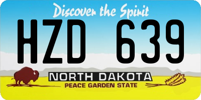 ND license plate HZD639