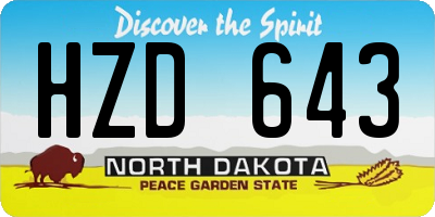 ND license plate HZD643