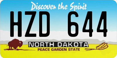 ND license plate HZD644