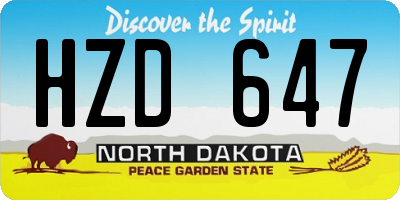 ND license plate HZD647