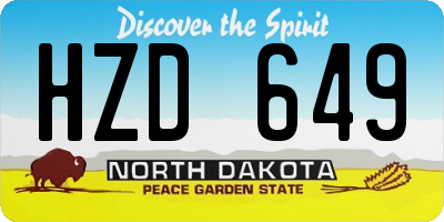 ND license plate HZD649