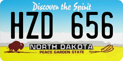 ND license plate HZD656
