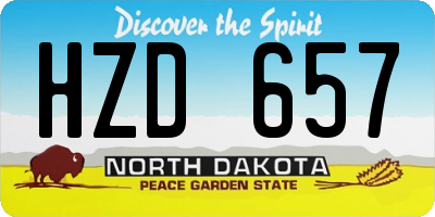 ND license plate HZD657
