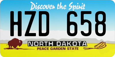 ND license plate HZD658