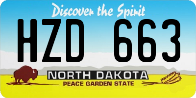 ND license plate HZD663