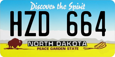 ND license plate HZD664