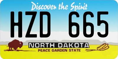 ND license plate HZD665