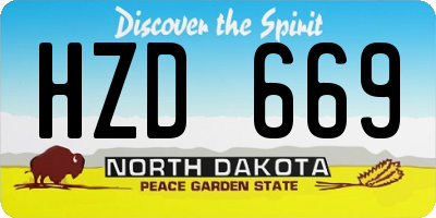 ND license plate HZD669