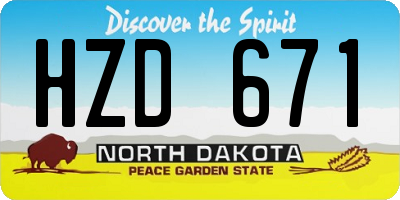 ND license plate HZD671