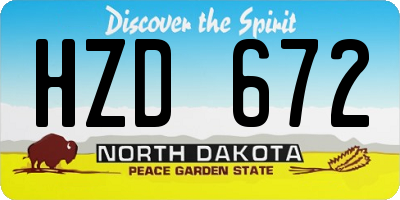 ND license plate HZD672
