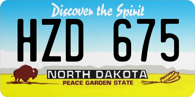 ND license plate HZD675