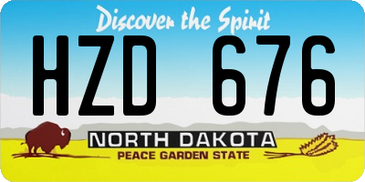 ND license plate HZD676