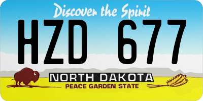 ND license plate HZD677