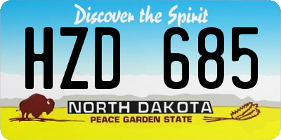 ND license plate HZD685