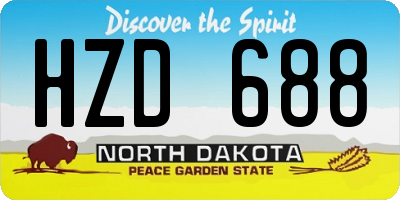 ND license plate HZD688