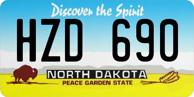 ND license plate HZD690