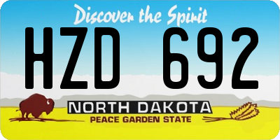 ND license plate HZD692