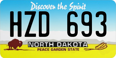 ND license plate HZD693