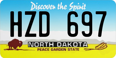 ND license plate HZD697